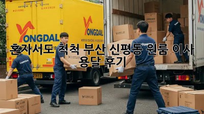 혼자서도 척척! 부산 신평동 원룸 이사 용달 후기