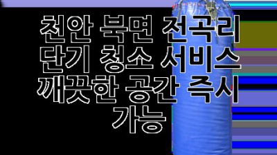 천안 북면 전곡리 단기 청소 서비스: 깨끗한 공간, 즉시 가능!